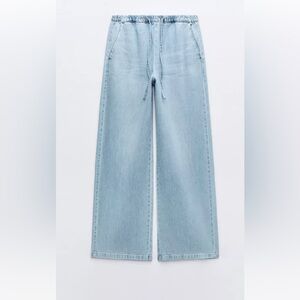 Zara Drawstring Light Blue Women's Jeans
